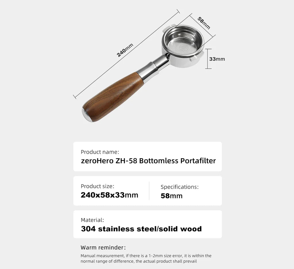 zeroHero Bottomless Portafilter 58mm