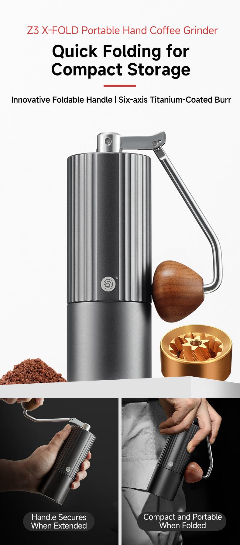 zeroHero Z3 X-FOLD Coffee Hand Grinder