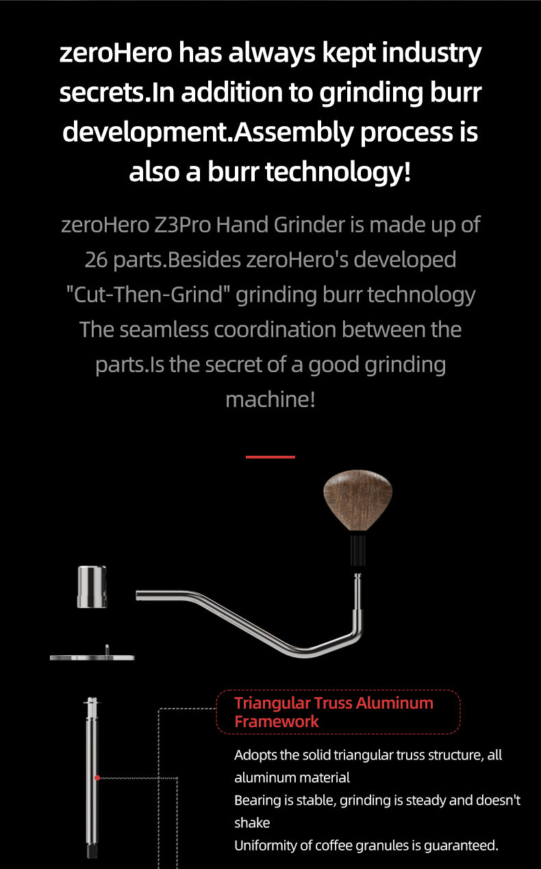 zeroHero Z3 PRO Coffee Hand Grinder