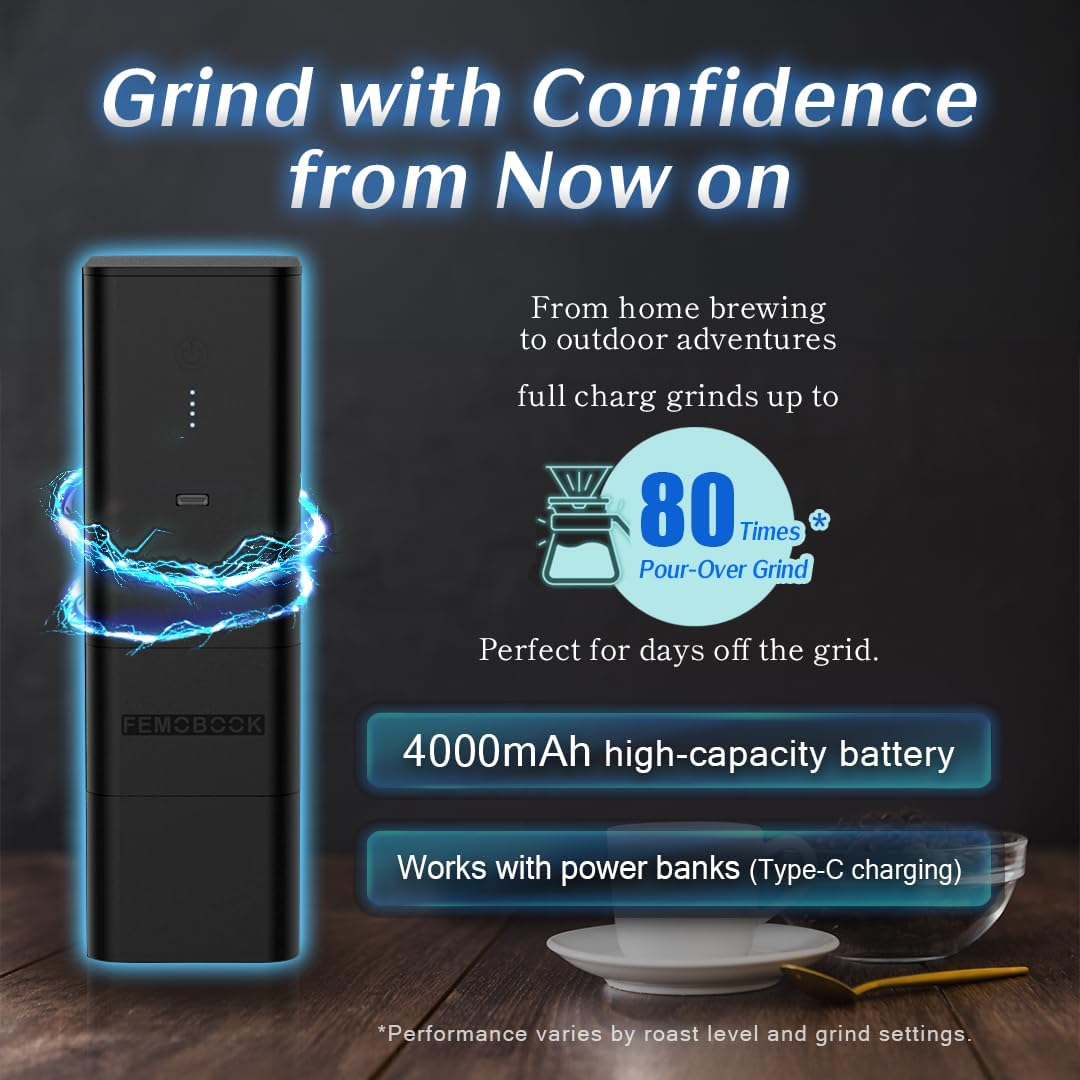 FEMOBOOK A2 Portable Electric Coffee Grinder